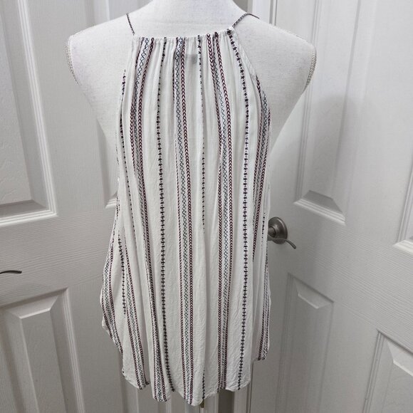 Rails Liv Braided Stripe Cami Tank Top Small White Stripe Keyhole Racerback Boho - Picture 3 of 13